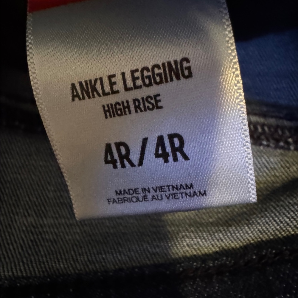 Express Hyper Stretch Ankle Legging Dark Blue Denim Jeans 4R - Picture 8 of 10